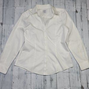Brooks Brothers White Button Front Dress Shirt Women's